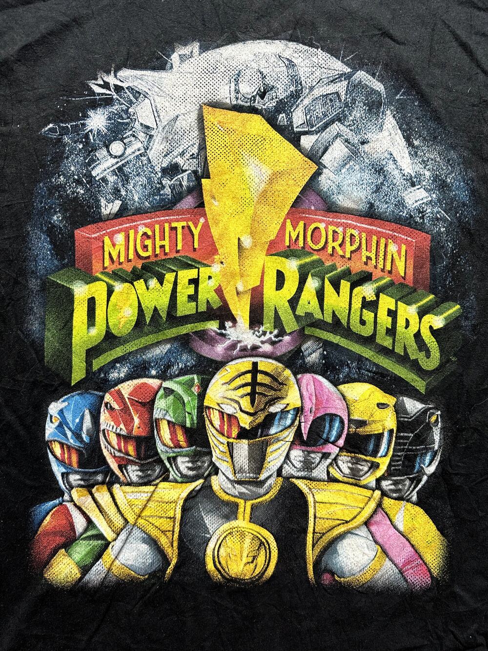 Mighty Morphin Power Rangers Black Graphic T-Shirt XL